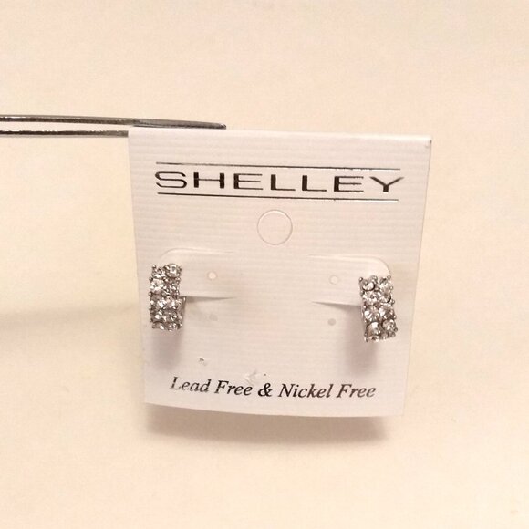 NEW White Clear Crystal Small Round Hoop Earrings 10mm Women Jewelry Gifts - Picture 5 of 7